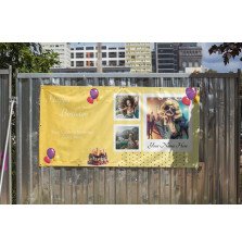 Custom Birthday PVC Banner with Name & Photos