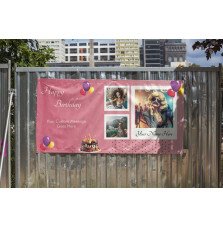 Custom Birthday PVC Banner with Name & Photos