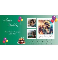 Custom Birthday PVC Banner with Name & Photos