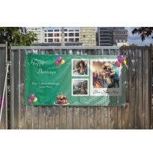 Custom Birthday PVC Banner with Name & Photos