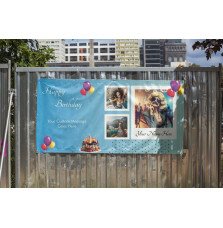 Custom Birthday PVC Banner with Name & Photos